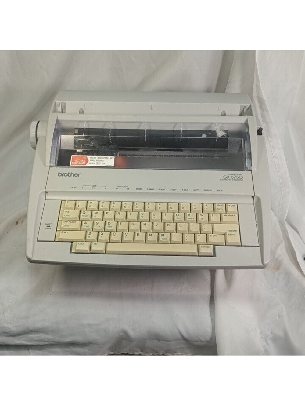 Brother GX-6750 Electric Typewriter Daisy Wheel Portable Vintage with Cover Test